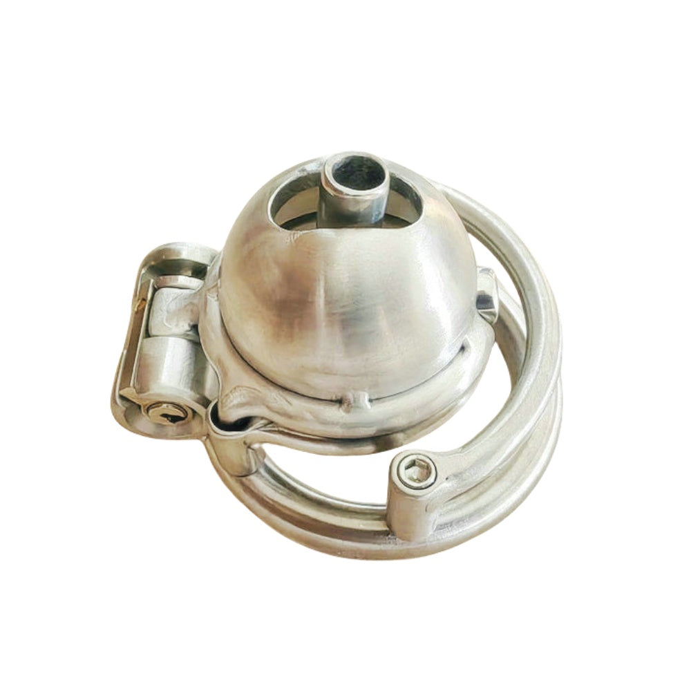 8mm PA Stainless Steel Chastity Lock - Men's CB Birdcage for BDSM, Secure Penis Restraint Adult Toy