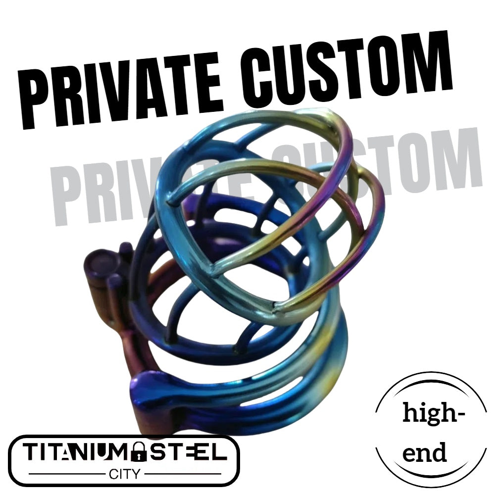 Colorful Titanium Male Chastity Cage Lightweight Metal permanent Cock Cage,Custom CBT Penis Lock Men Sex Toy Chastity Cage
