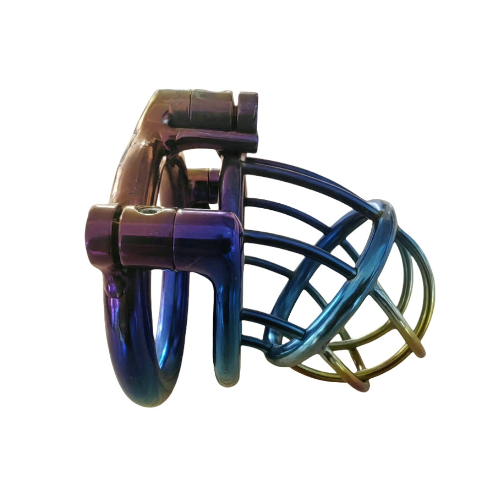 Colorful Titanium Male Chastity Cage Lightweight Metal permanent Cock Cage,Custom CBT Penis Lock Men Sex Toy Chastity Cage