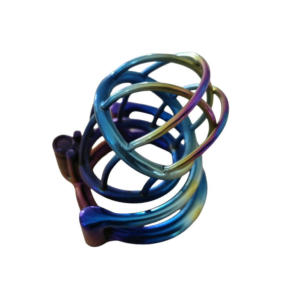 Colorful Titanium Male Chastity Cage Lightweight Metal permanent Cock Cage,Custom CBT Penis Lock Men Sex Toy Chastity Cage