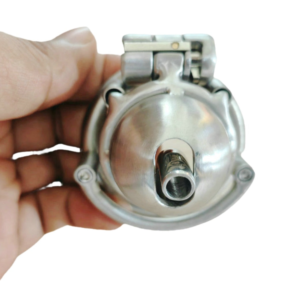 8mm PA Stainless Steel Chastity Lock - Men's CB Birdcage for BDSM, Secure Penis Restraint Adult Toy