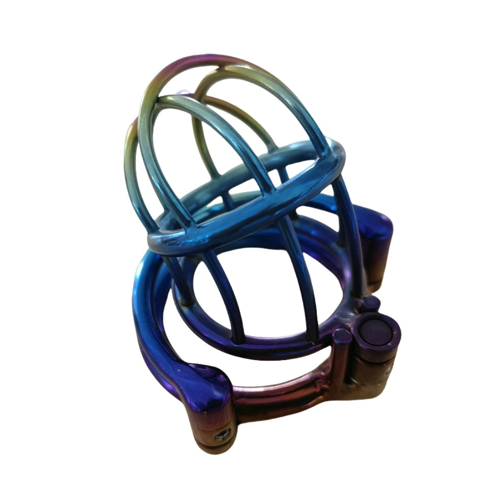 Colorful Titanium Male Chastity Cage Lightweight Metal permanent Cock Cage,Custom CBT Penis Lock Men Sex Toy Chastity Cage